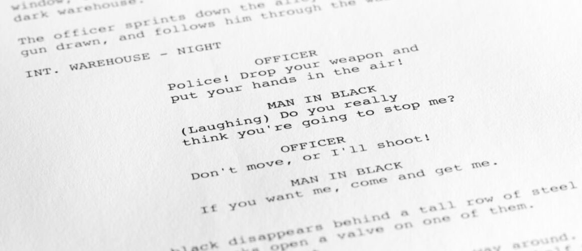 Close-up,Of,A,Page,From,A,Screenplay,Or,Script,In